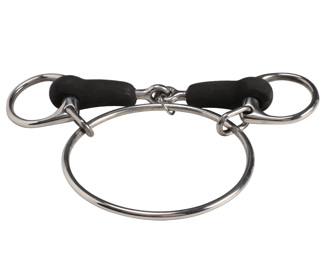 Dexter Ring Racing Bit w/Rubber Covered Snaffle Mouth