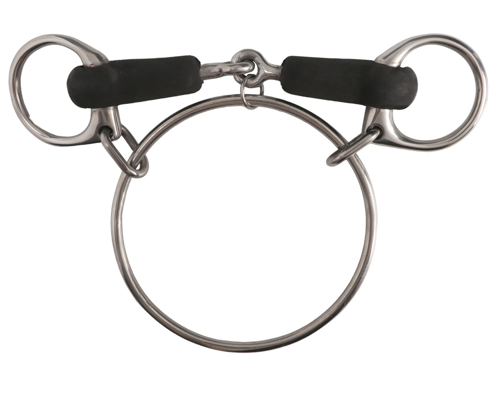 Dexter Ring Racing Bit w/Rubber Covered Snaffle Mouth