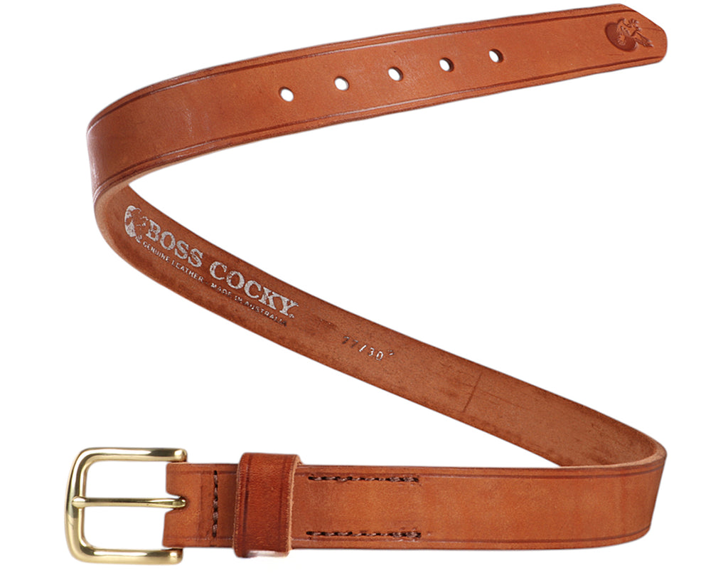 Boss Cocky Saddlers 32mm Belt - Tan Leather