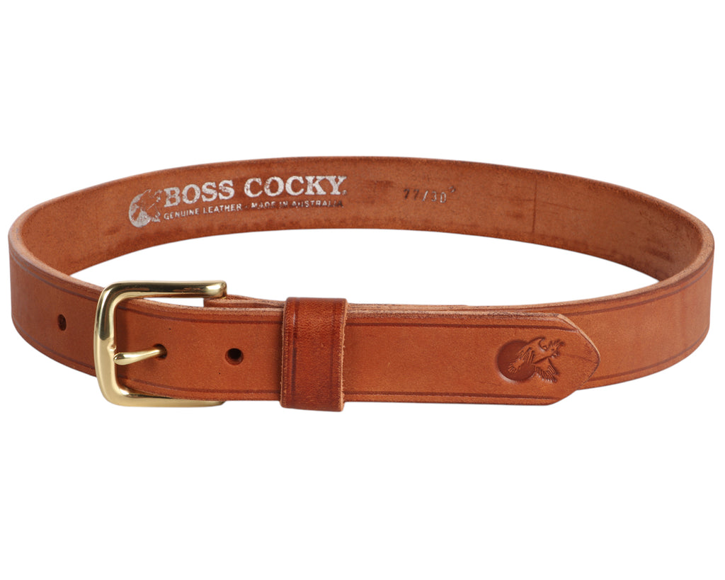 Boss Cocky Saddlers 32mm Belt - Tan Leather