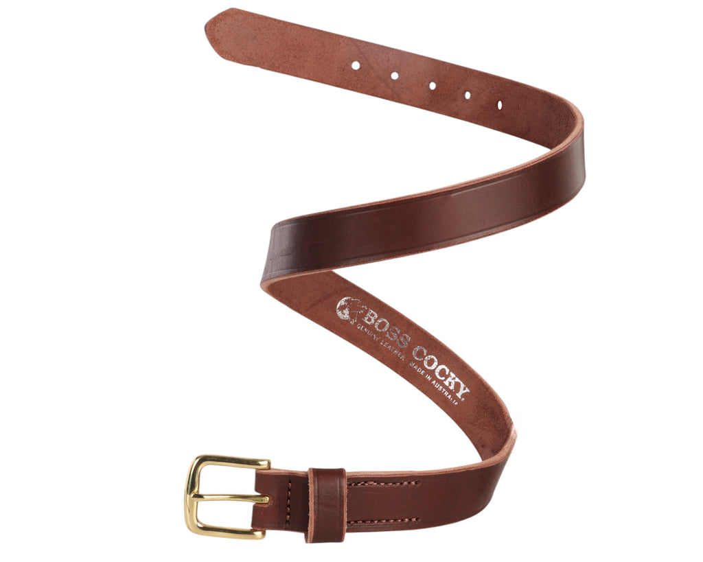 Boss Cocky Saddlers Belt 32mm - Brown Leather