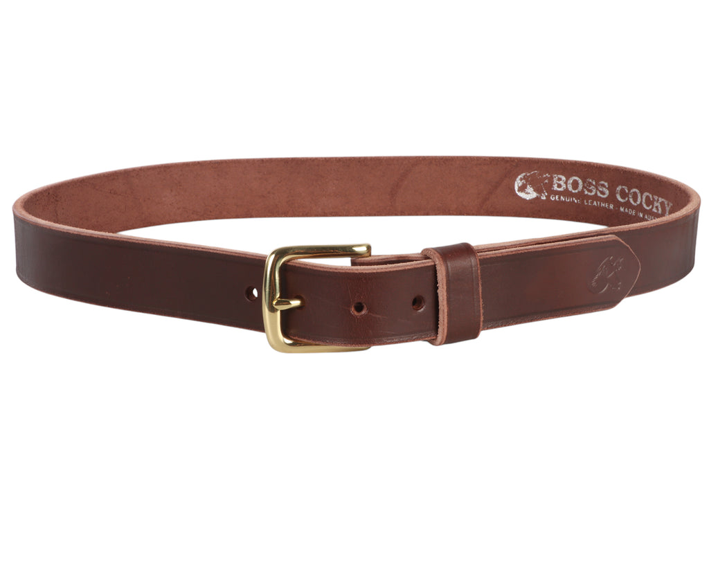 Boss Cocky Saddlers Belt 32mm - Brown Leather