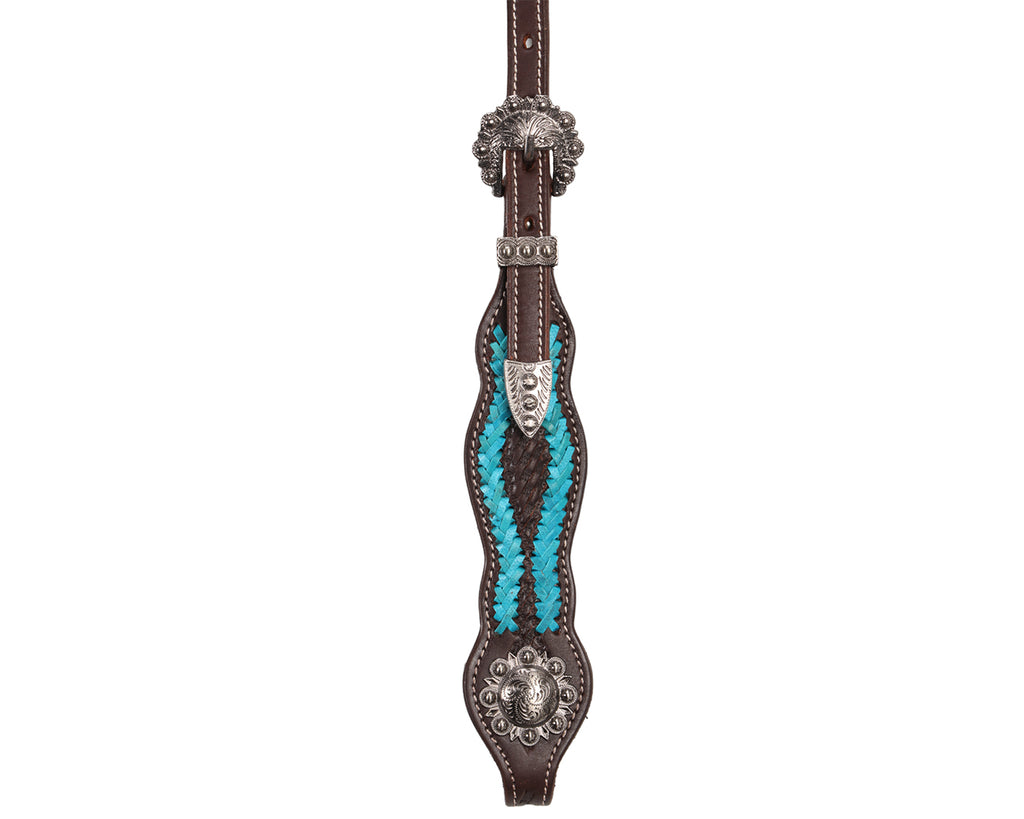 Fort Worth V Brow Headstall - Turquoise Braiding