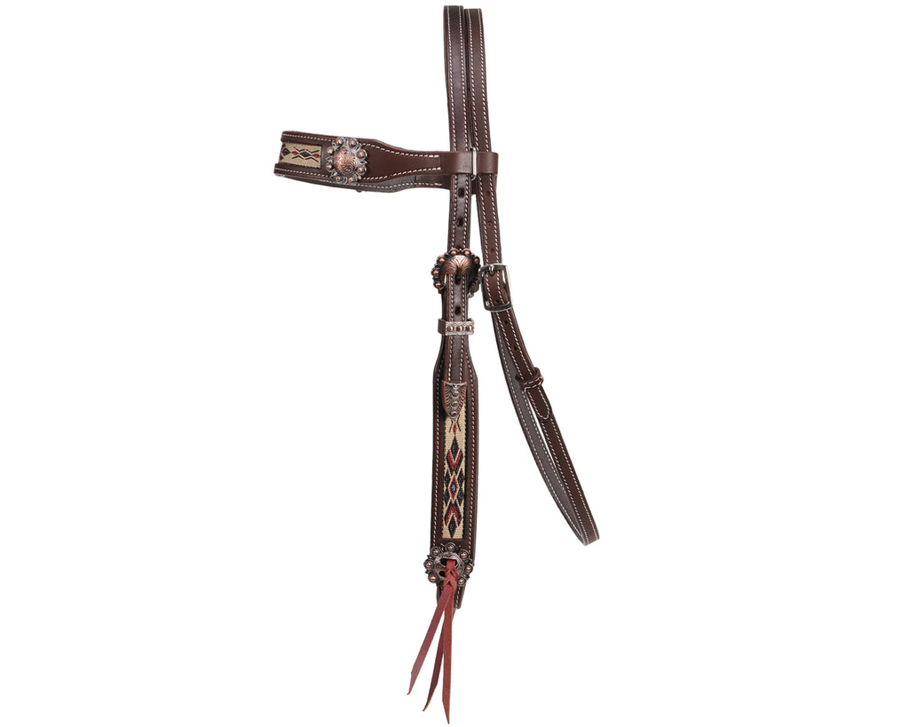 Fort Worth Navajo Brow Headstall - Brown