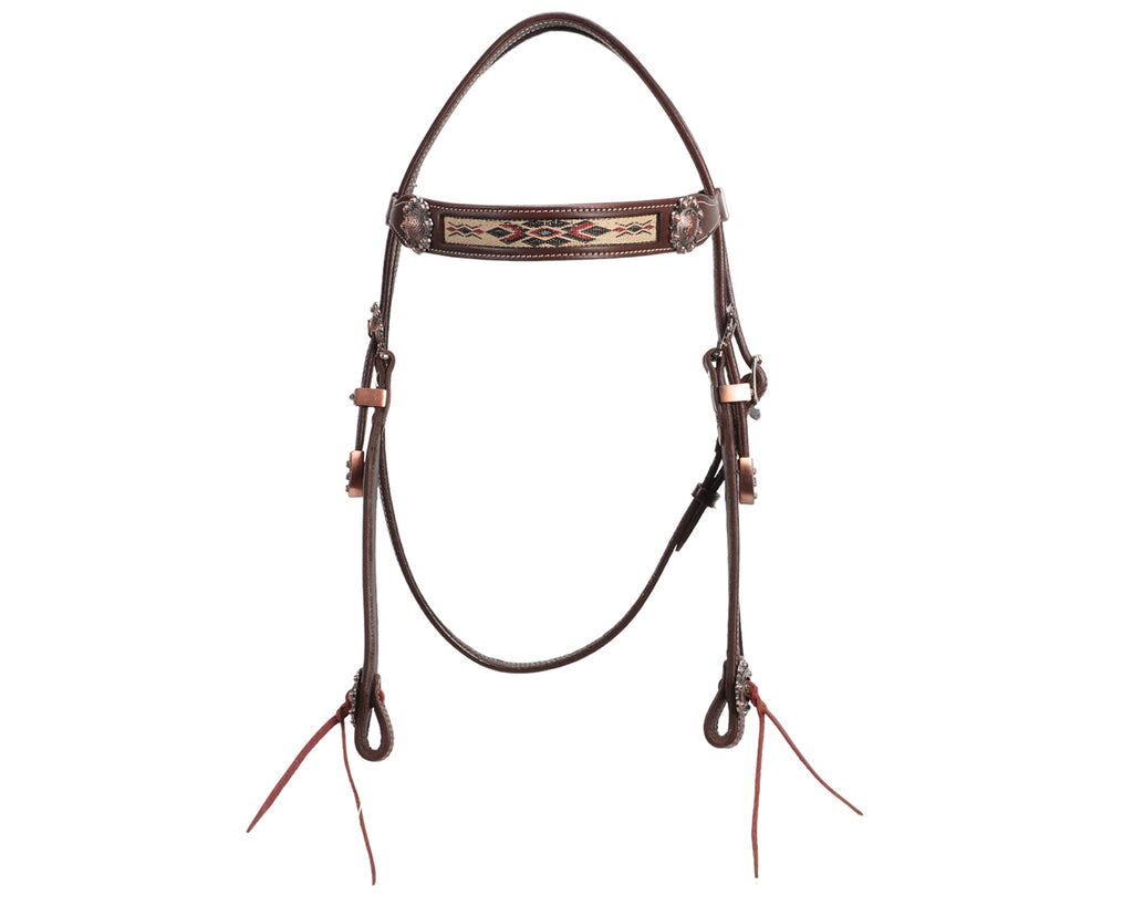 Fort Worth Navajo Brow Headstall - Brown