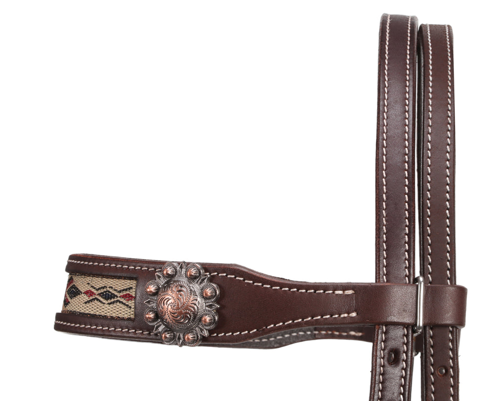 Fort Worth Navajo Brow Headstall - Brown