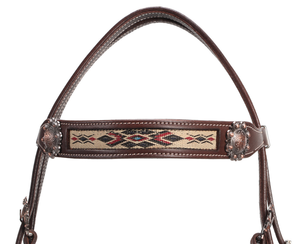 Fort Worth Navajo Brow Headstall - Brown