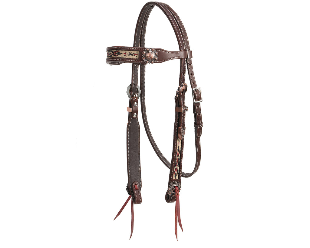 Fort Worth Navajo Brow Headstall - Brown