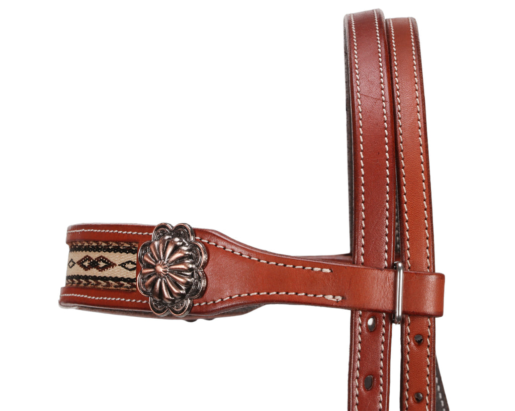 Fort Worth Navajo Brow Headstall - Light Brown