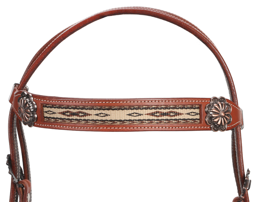 Fort Worth Navajo Brow Headstall - Light Brown