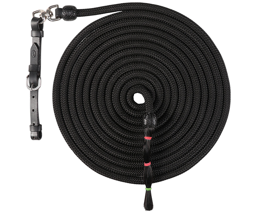 Fort Worth Mecate Lunge Line w/Horsehair - 22' long in Black