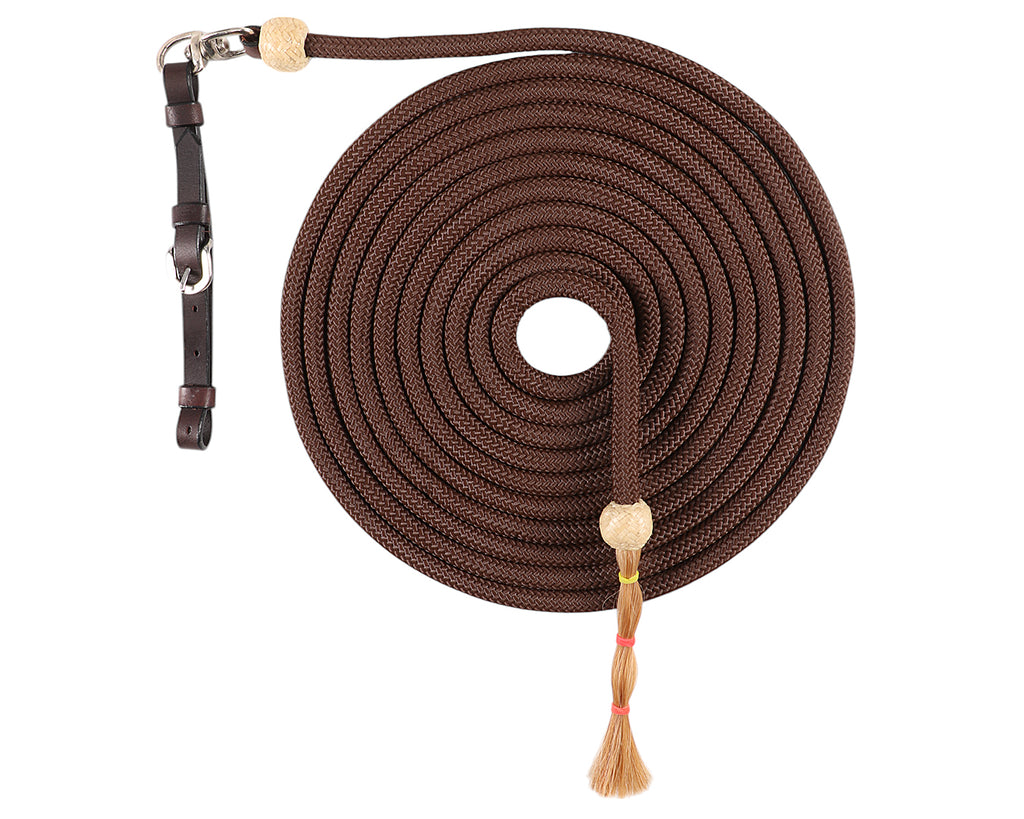 Fort Worth Mecate Lunge Line w/Horsehair - 22' long in Brown