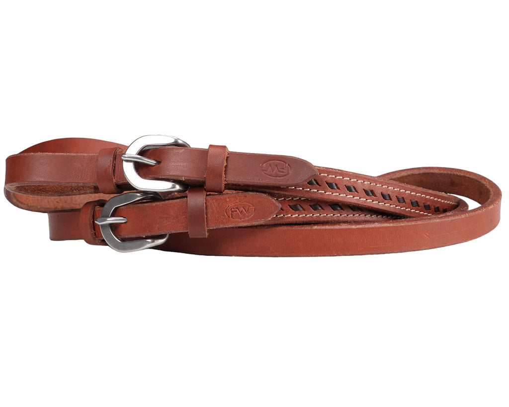 Fort Worth Buckstitched Roper Rein made from Harness Leather