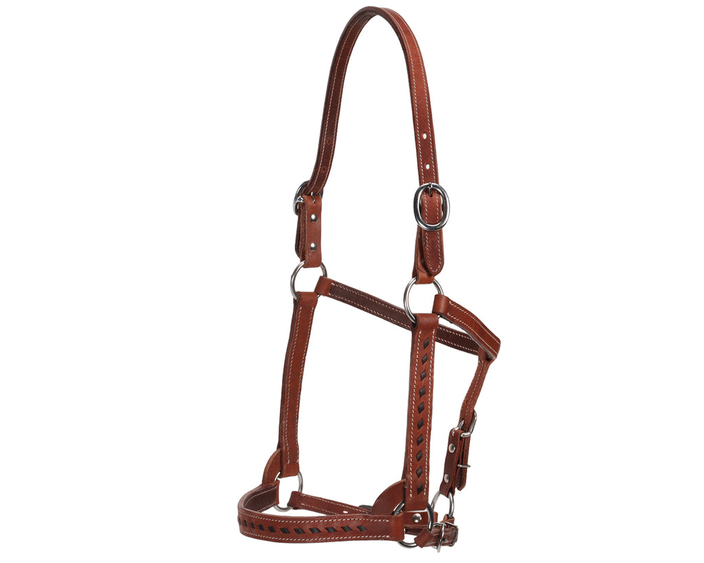 Fort Worth Mika Leather Halter - Brown Buckstitched