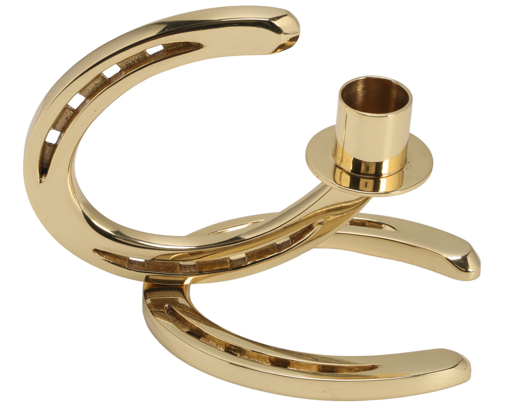 Candle Holder Horseshoe Stack Brass