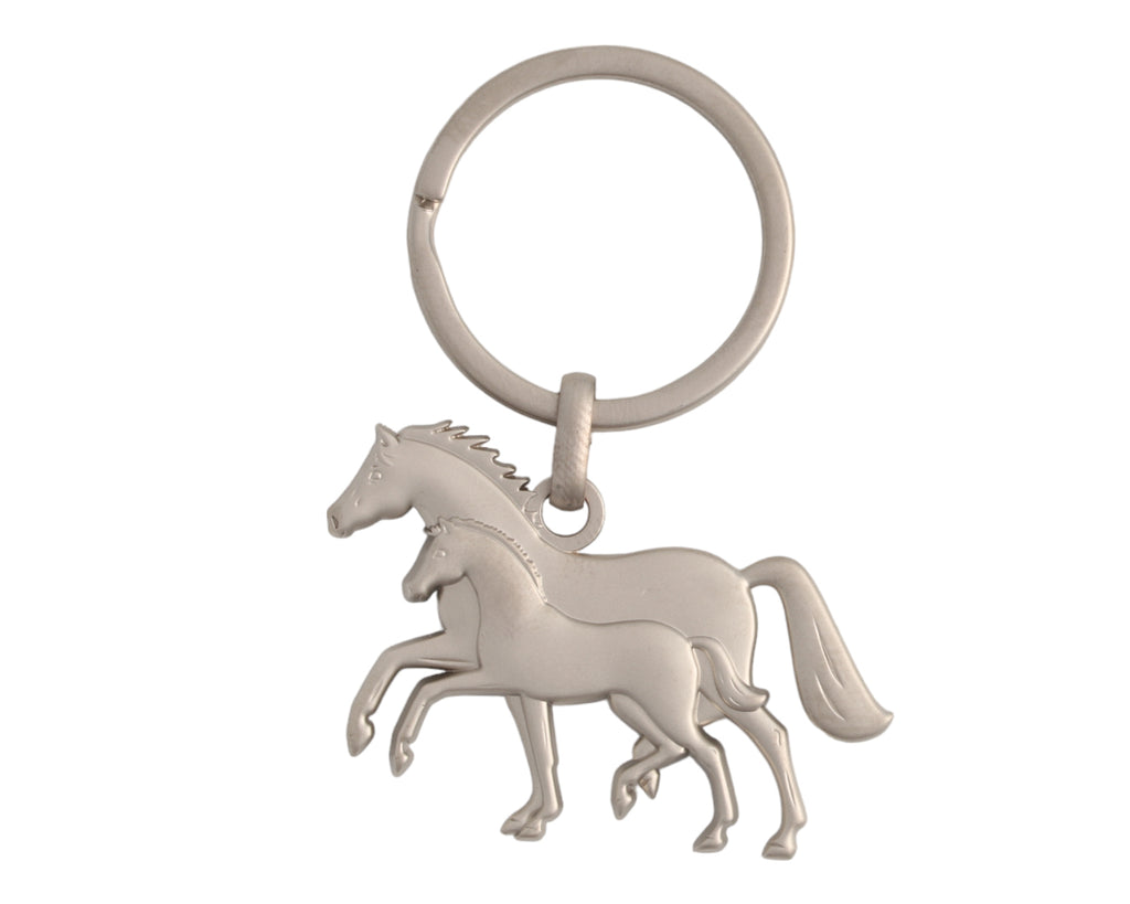 Silver 'Motherhood' Mare + Foal Keyring