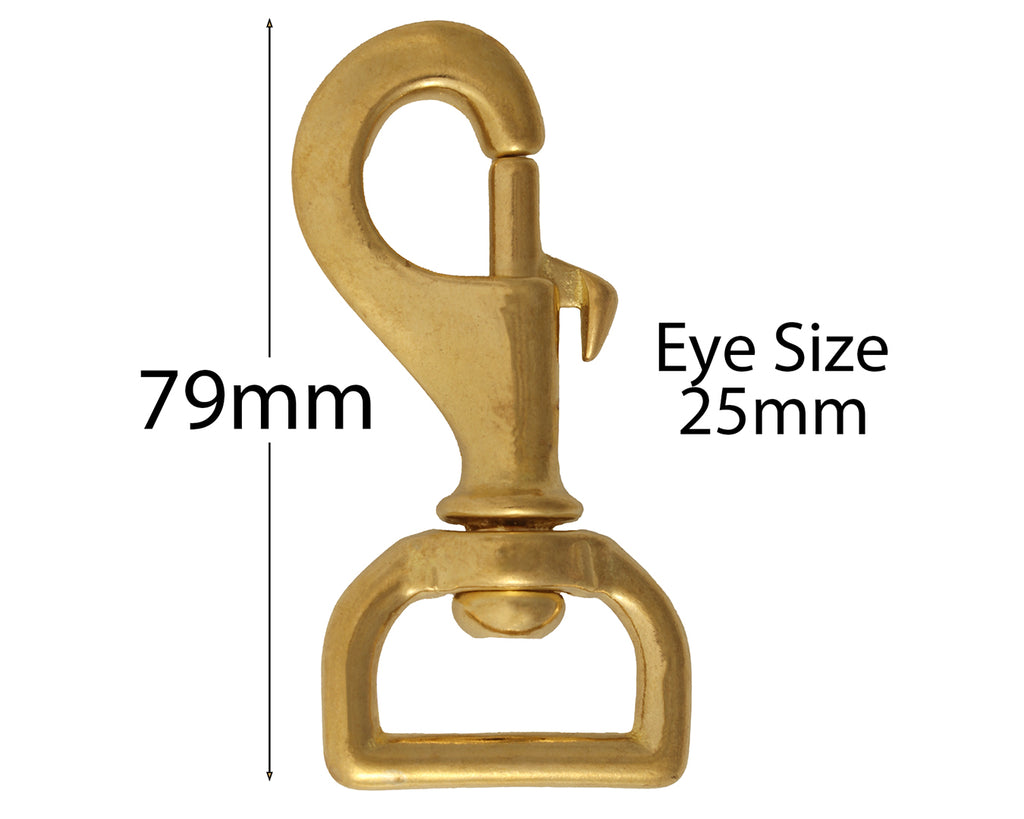 Brass Flat Swivel Eye Snaphooks