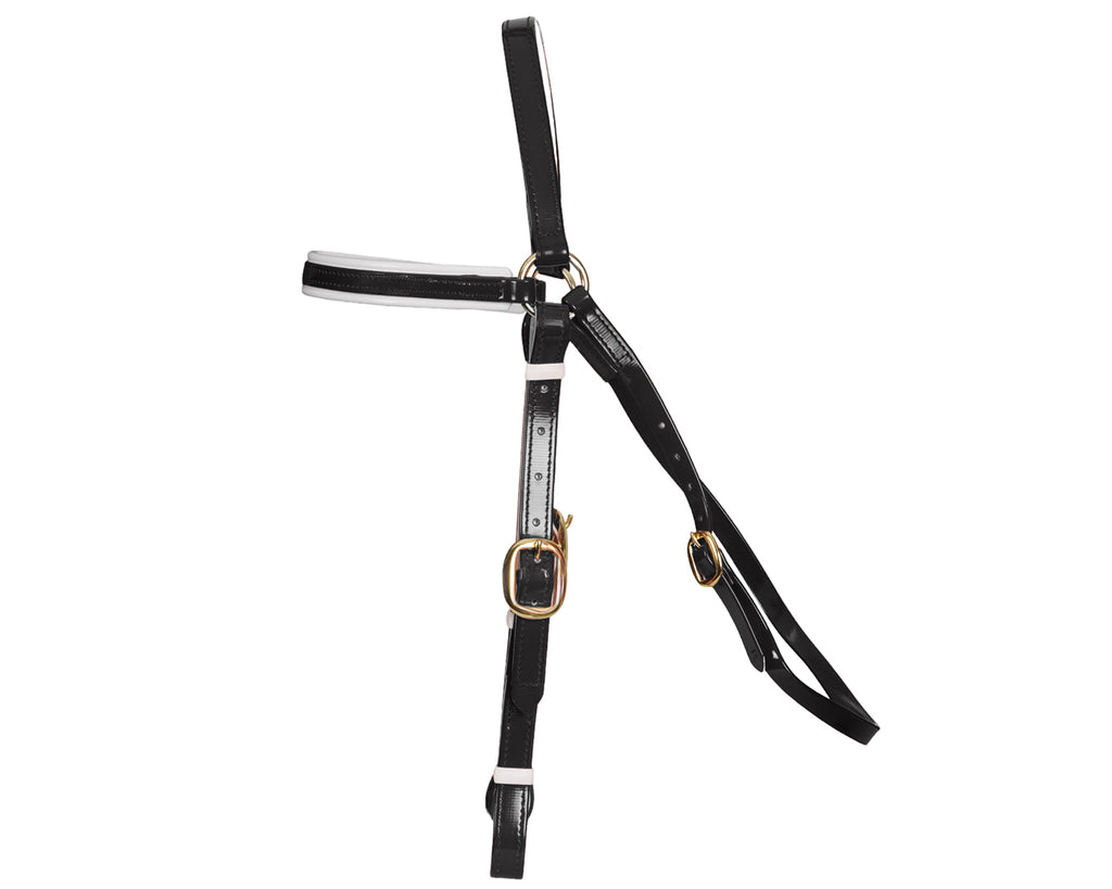 Horse Sense Barcoo Bridle Head Black/White - Brass Fittings