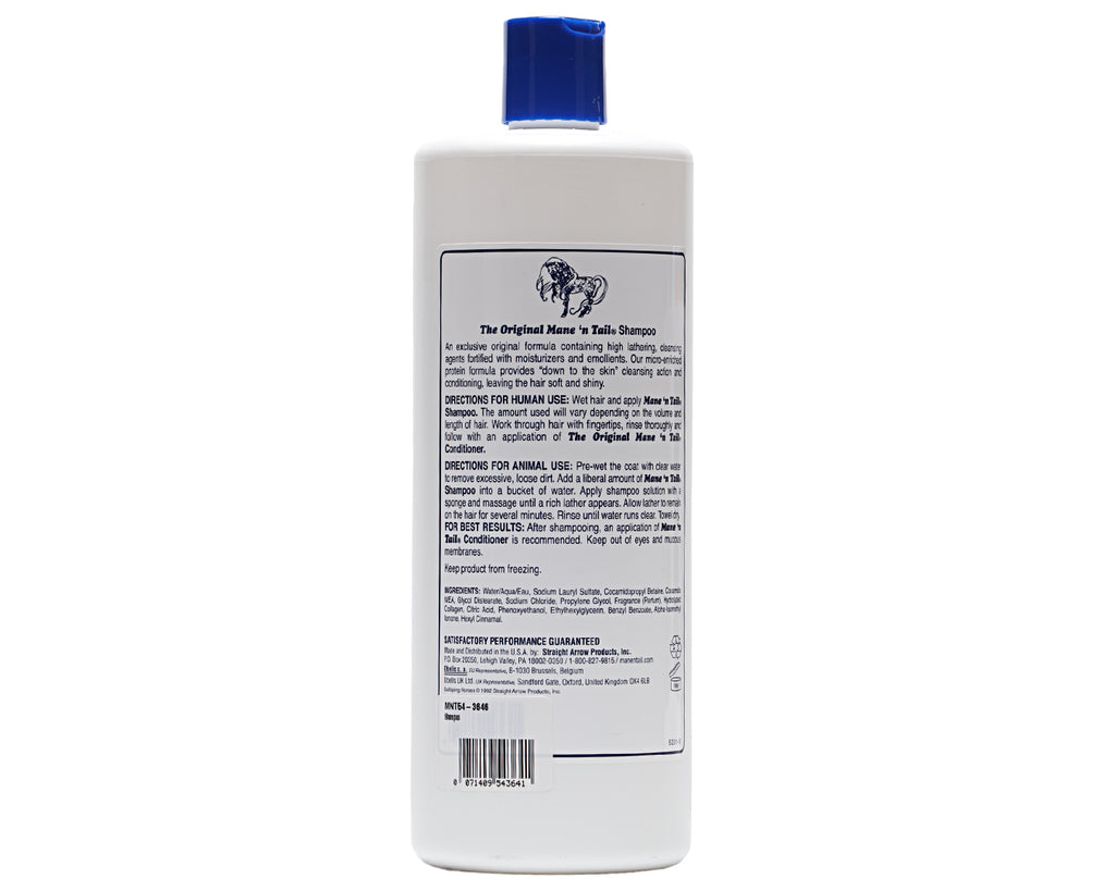 Mane 'n Tail Shampoo for Horses - image showing back label