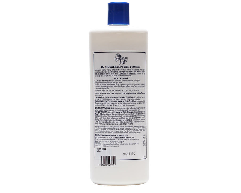 The Original Mane 'n Tail Conditioner - image showing back label