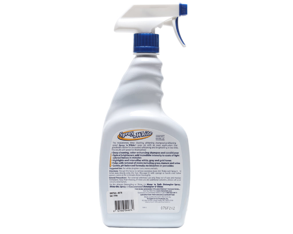 The Original Mane 'n Tail Spray 'n White for horses - image showing back label