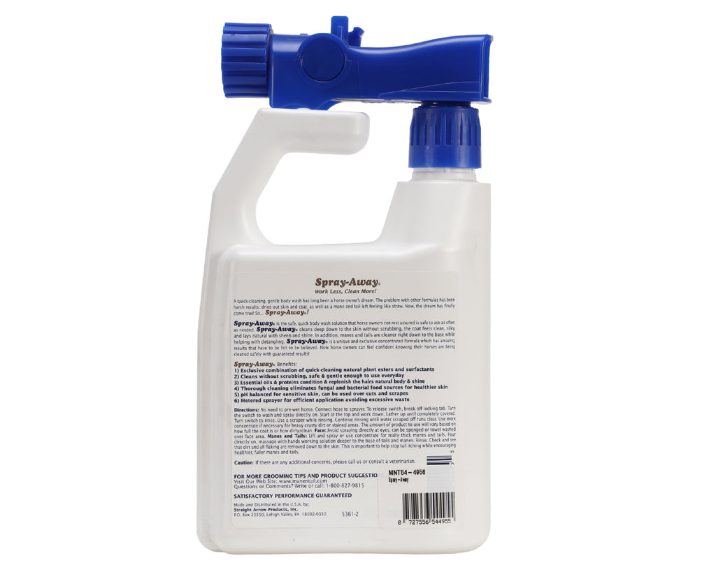 Mane 'n Tail Spray-Away Horse Wash - image showing back label