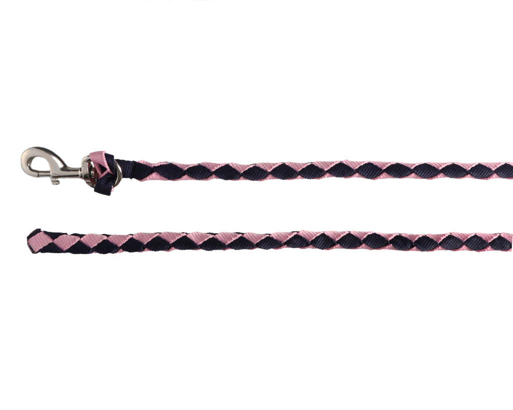 Horsemaster Hand-Braided Poly Lead - Navy & Pink