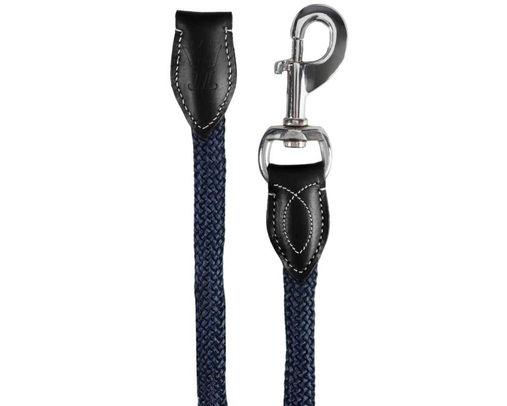 Rope & Leather Lead - Navy and Black