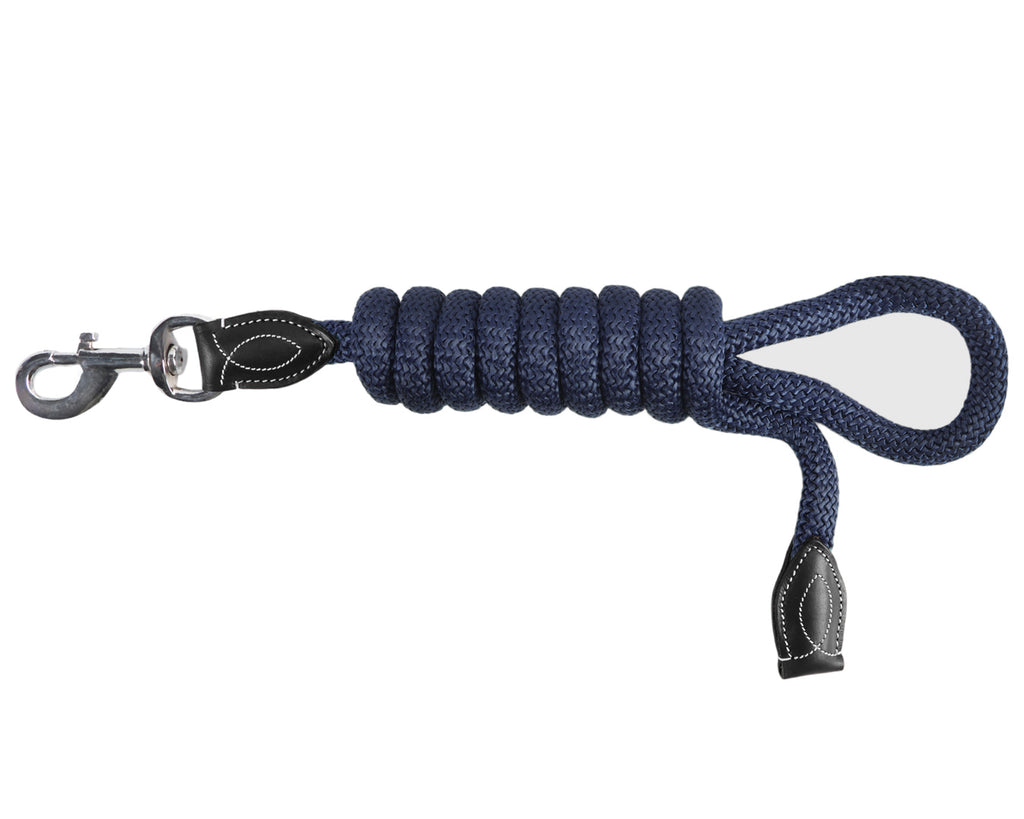 Rope & Leather Lead - Navy and Black