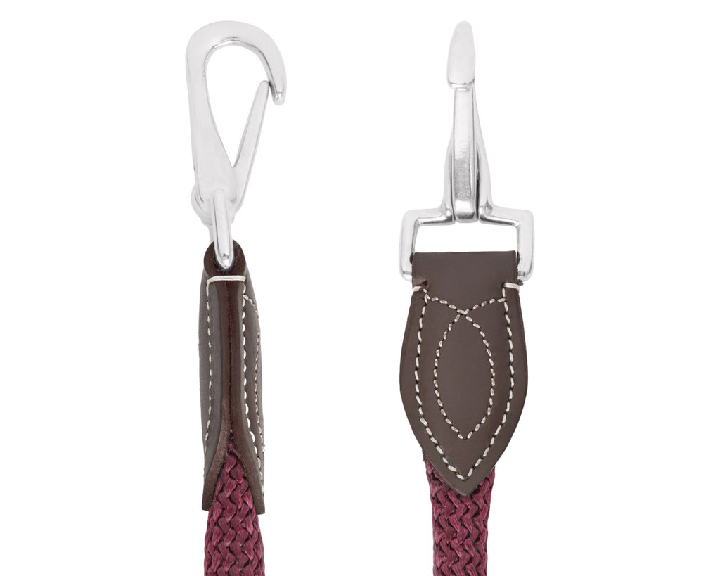 Leather and Rope Halter - Burgundy and Brown