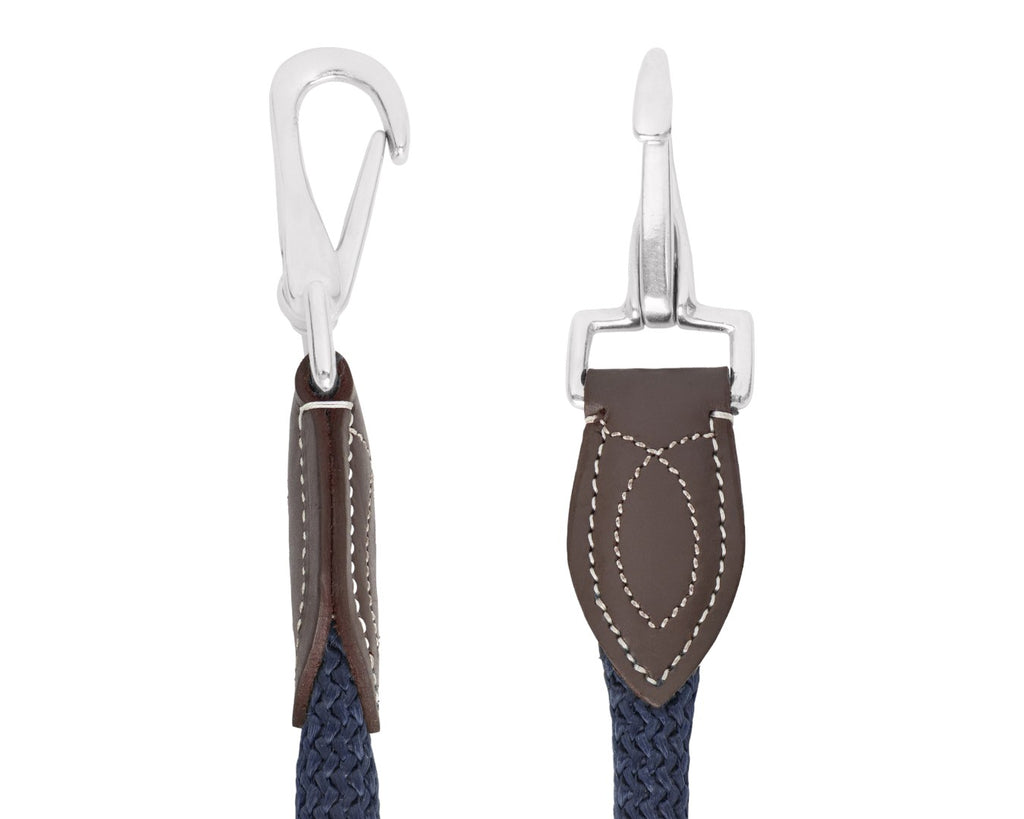 Leather and Rope Halter - Navy and Brown