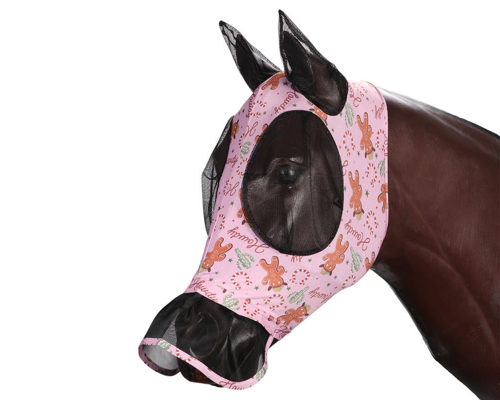 Kool Master Lycra Pull On Fly Mask - Gingerbread Cowboy