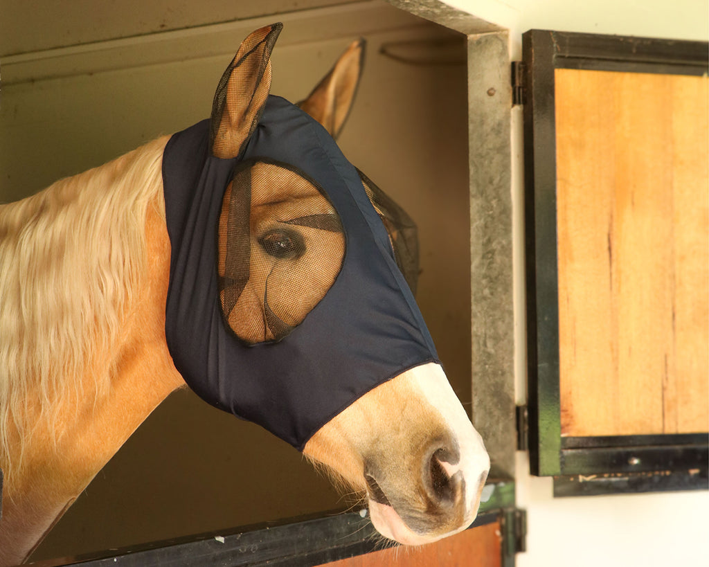 Conrad Lycra Fly Mask with Ears - Navy