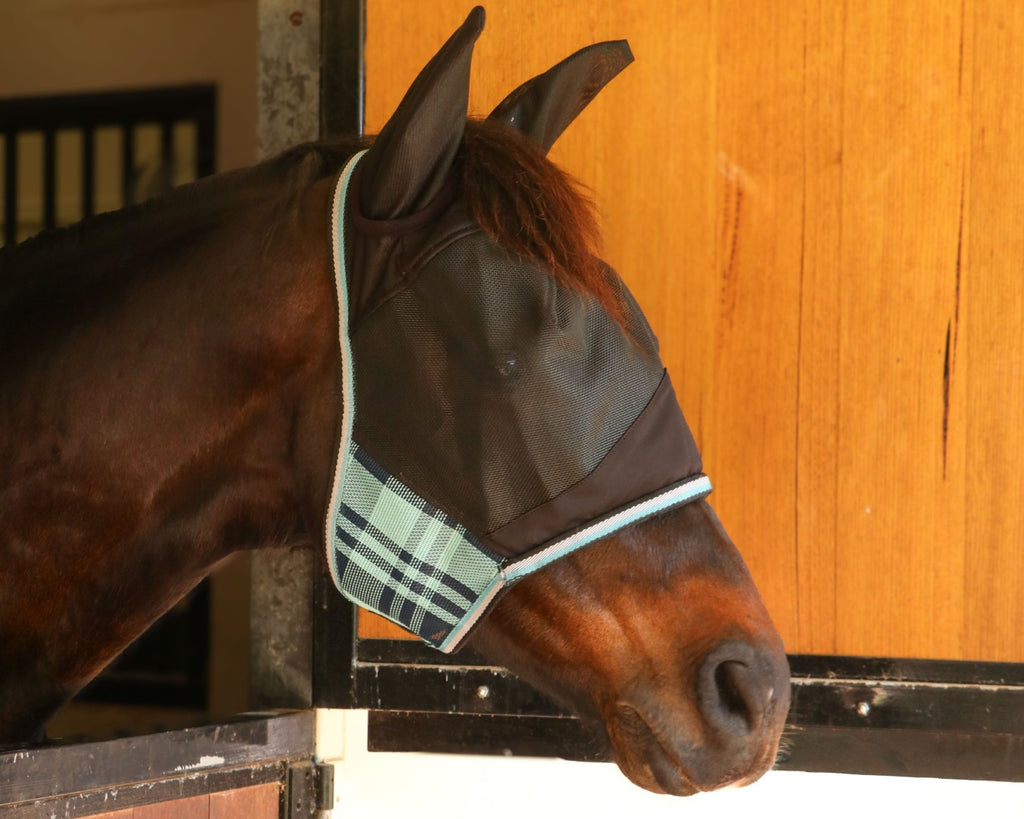 Kool Master PVC Shade Mesh Fly Mask - Turquoise PVC 