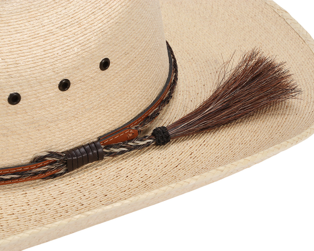 Stetson Ironbark Straw Tripilla Hat, image showing close up of hat band