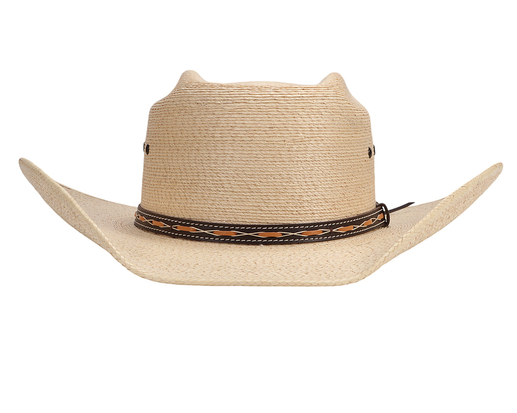 Stetson Square Straw Tripilla Hat, image showing  front view of hat