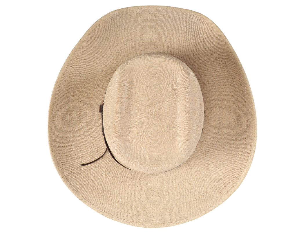 Stetson Square Straw Tripilla Hat, image showing top view of hat