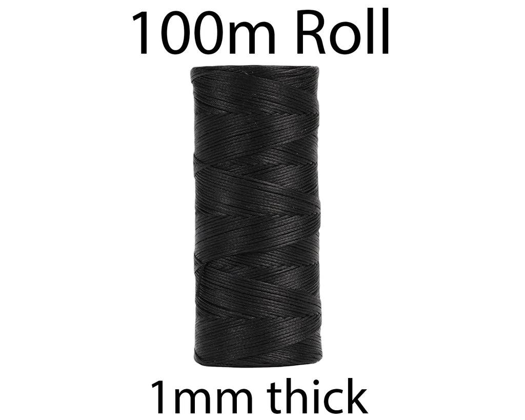 STC Waxed Thread - 100m Roll, image showing black thread