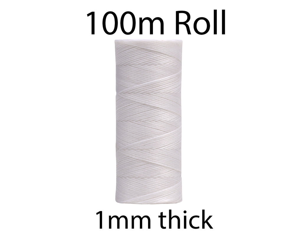 STC Waxed Thread - 100m Roll, image showing white thread