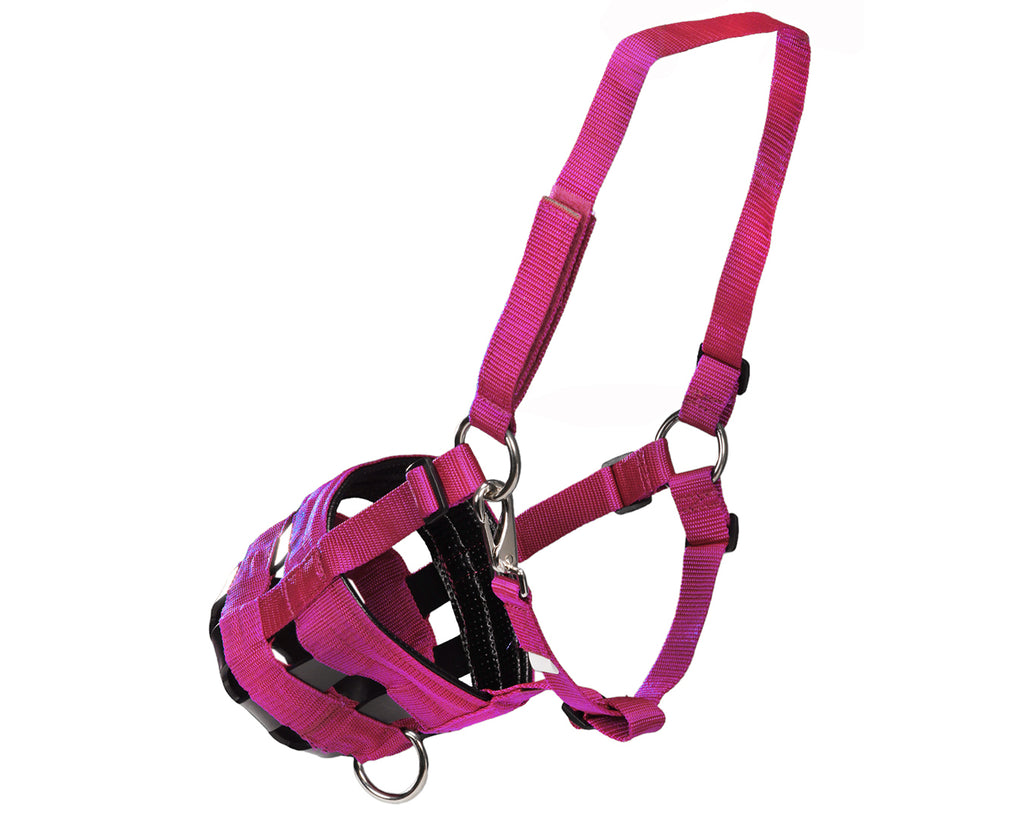 Equi-Prene Grazing Muzzle w/Rubber - Hot Pink