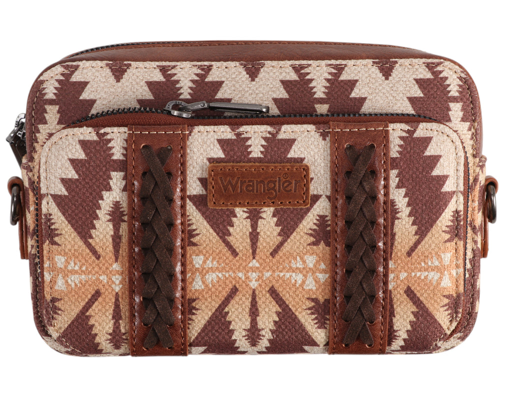 Wrangler Southwestern Crossbody Wallet Bag - Coffee