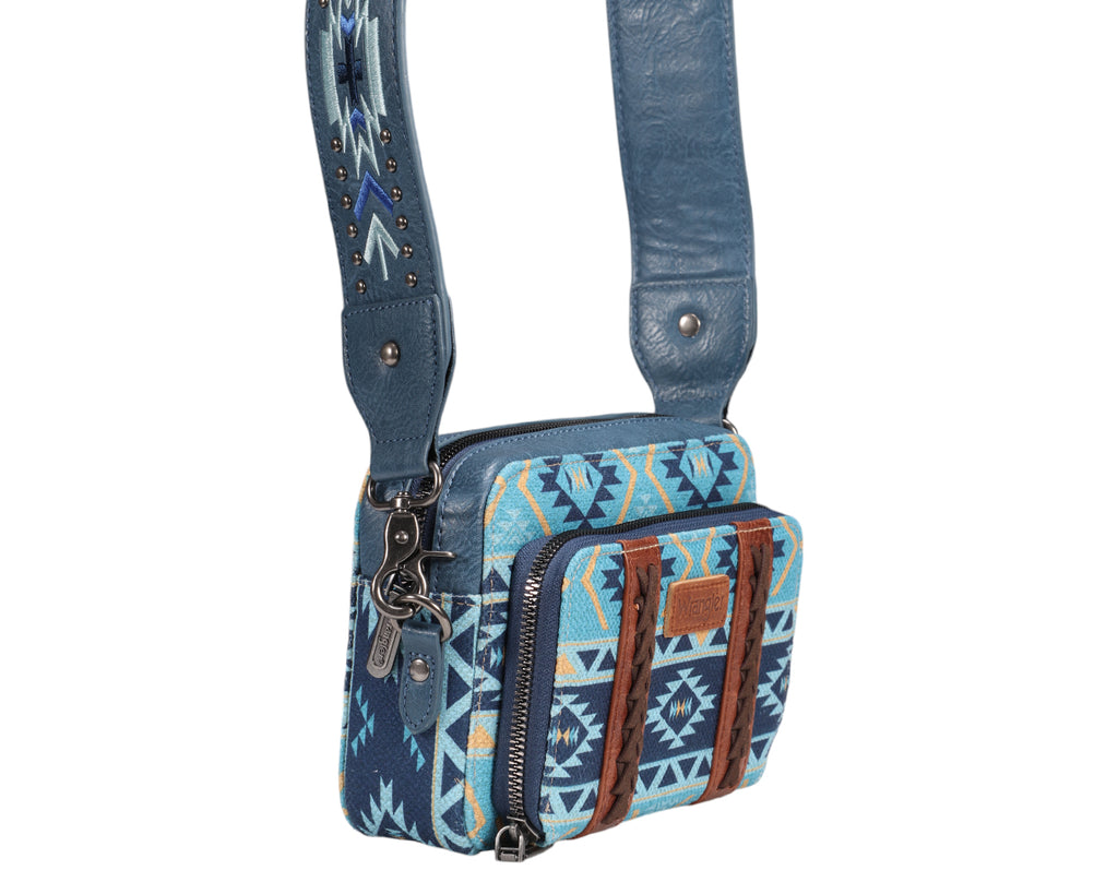 Wrangler Southwestern Crossbody Wallet Bag - Navy