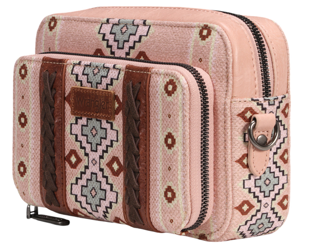 Wrangler Southwestern Crossbody Wallet Bag - Pink