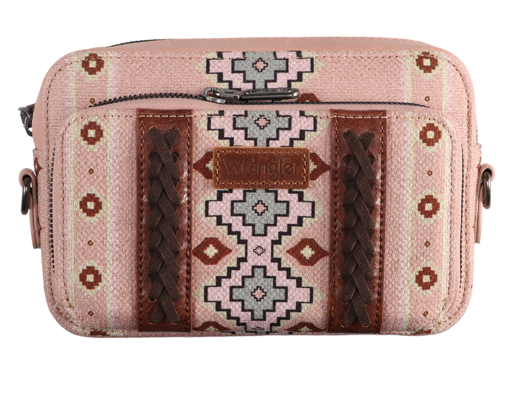 Wrangler Southwestern Crossbody Wallet Bag - Pink