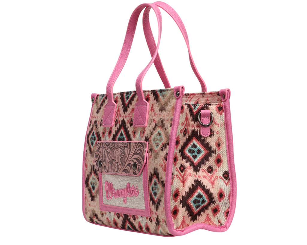 Wrangler Aztec Crossbody Tote Bag - Pink