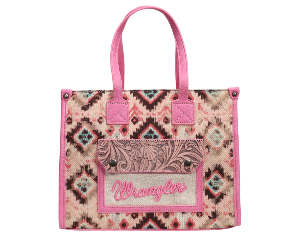 Wrangler Aztec Crossbody Tote Bag - Pink