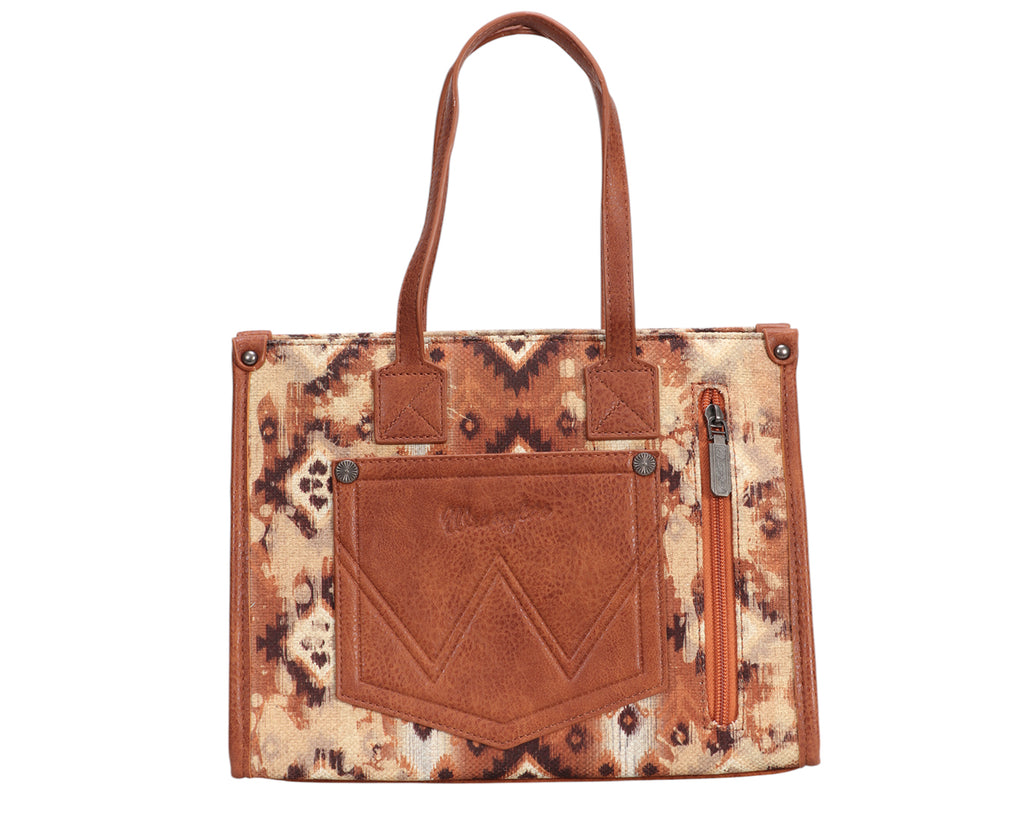 Wrangler Aztec Crossbody Tote Bag - Tan