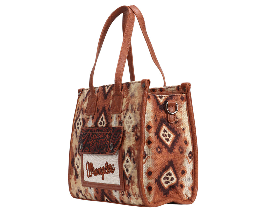 Wrangler Aztec Crossbody Tote Bag - Tan