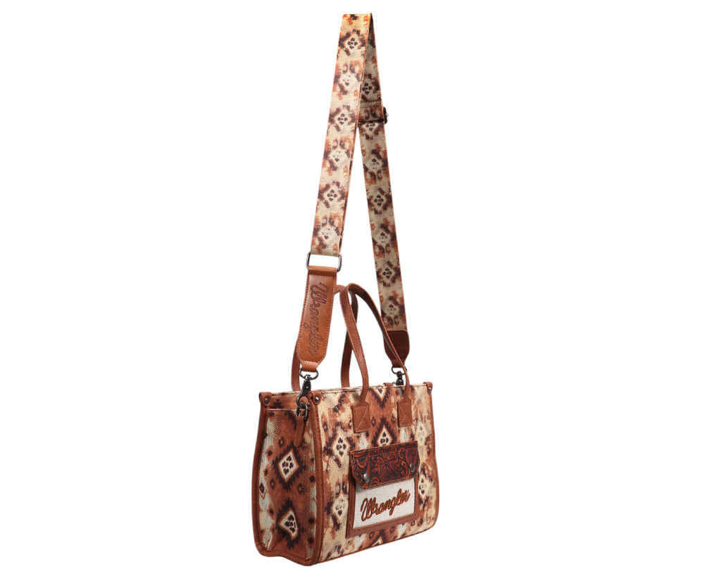 Wrangler Aztec Crossbody Tote Bag - Tan