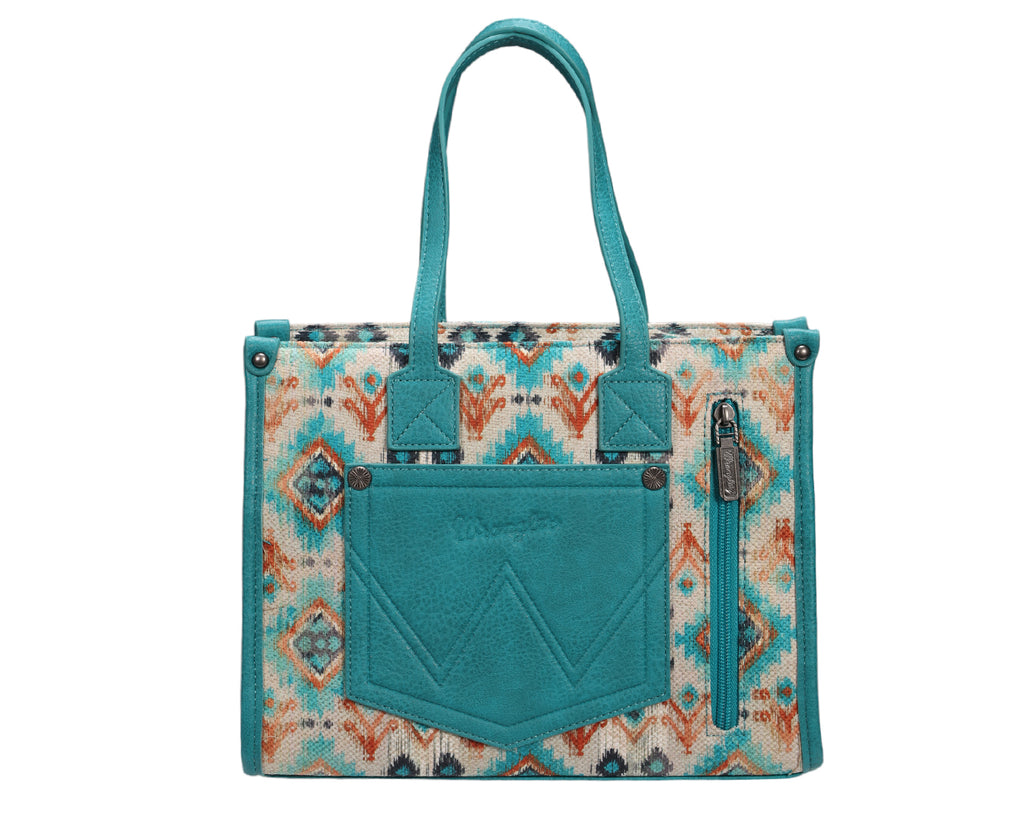 Wrangler Aztec Crossbody Tote Bag - Turquoise